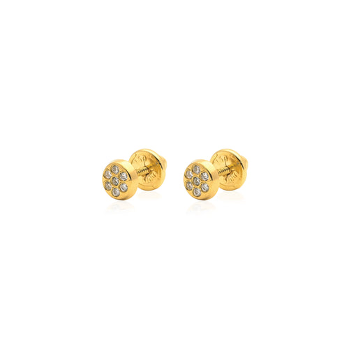 14K Gold Zirconium Stud Earrings