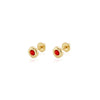 Round Stud Earring with Coral or Turquoise