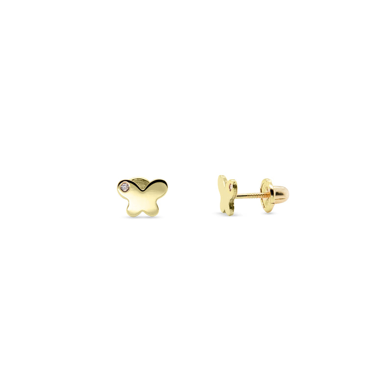 Butterfly Stud with Clear Cubic Zirconia Earrings