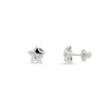 Curved Tips Star 14K Gold Stud with Clear CZ Earring