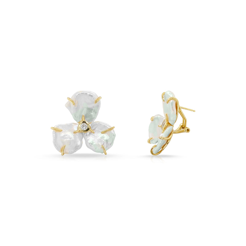 Flower Keshi Pearl Earrings