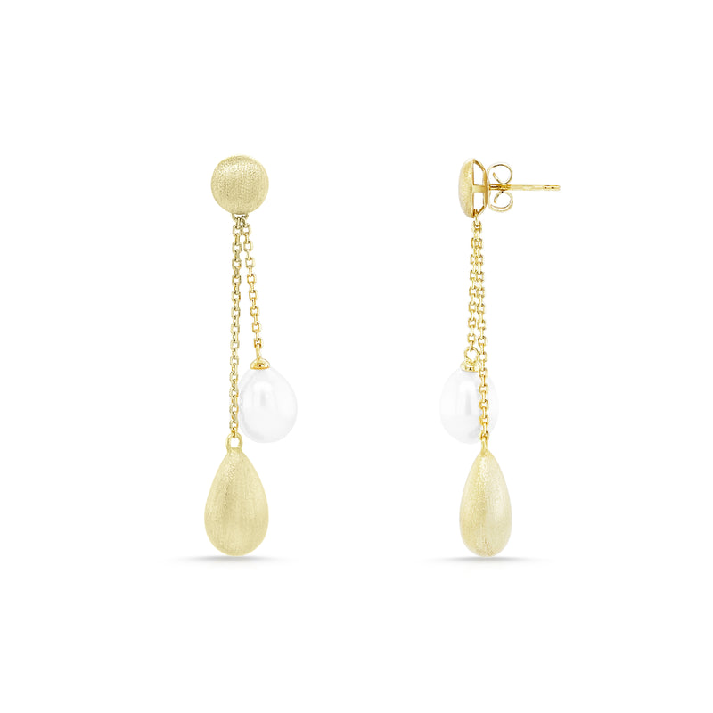 Pearl & Satin Drops Dangle Earrings