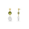 Keishi Pearl and Colored Zirconia Drop Earrings