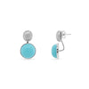 Satin Oval Stud Earrings with Detachable Stones