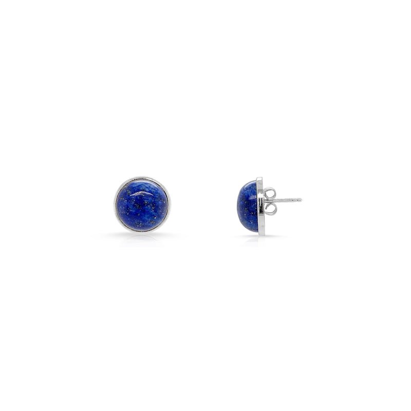 Lapis Lazuli Silver Stud Earrings