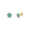 Polka Dots Enamel Star Gold Plated Enamel Earrings