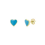 Hearts Enamel Gold Plated Earrings