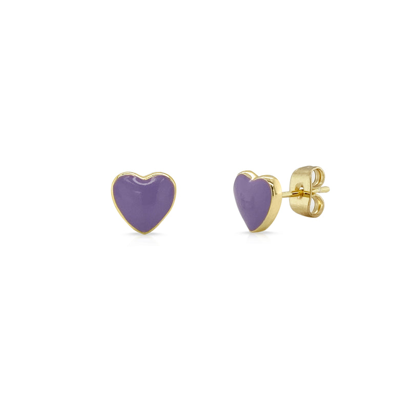Hearts Enamel Gold Plated Earrings
