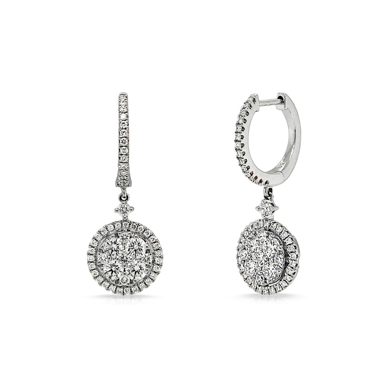Diamonds Cluster Drop Earrings