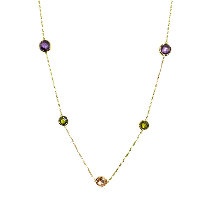 Colored Zirconia Endless Station Necklace