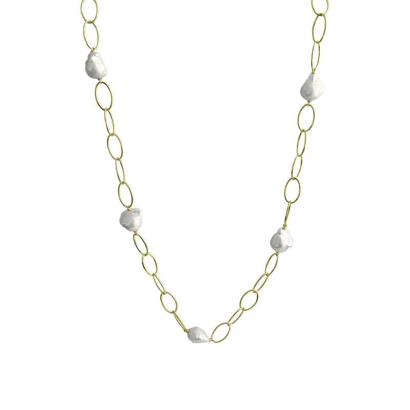 Baroque Pearl Endless Station Necklace