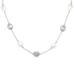 Pearl & Satin Beads Station Necklace