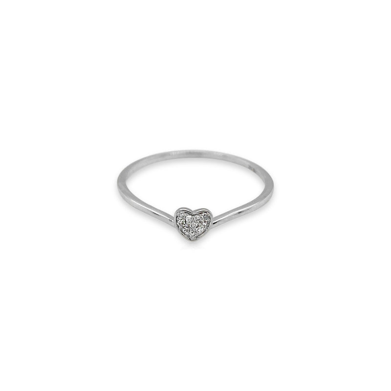 Heart Diamond Pave Stack Ring