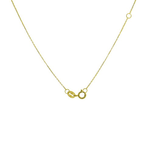 Gold Disk Necklace with Diamond