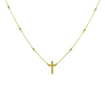 Gold Cross Necklace with Diamonds