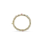 Baby Flowers 18K Gold Plated Bangle with Colored Enamel