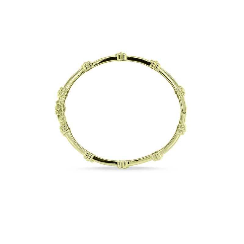 Flowers 18K Gold Plated Bangle
